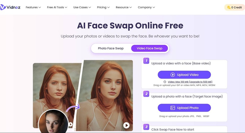 vidnoz face swap