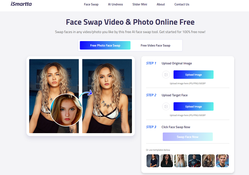 Ismartta: Face Swap Video & Photo Online Free